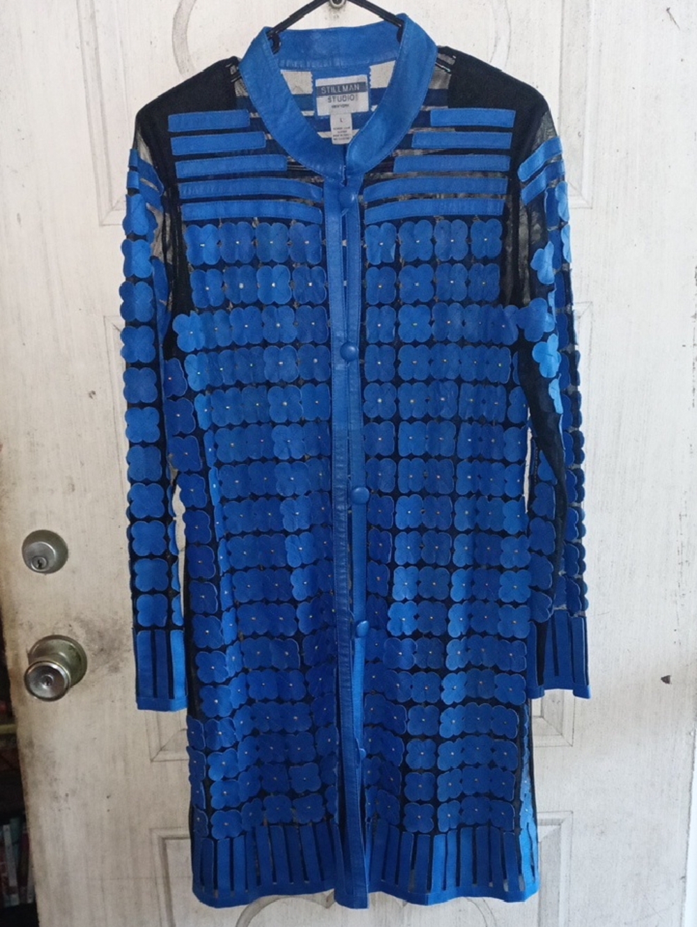 Stillman Studios Women's Blue Genuine Lamb Leather Dress Jacket